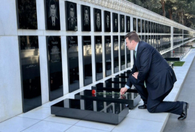  Britischer Minister der Streitkräfte besuchte die Allee der Märtyrer