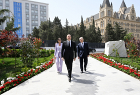   Aserbaidschans Präsident und First Lady nehmen an der Eröffnung des neuen Gebäudes des Instituts für Botanik teil  
