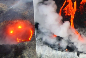 Lächelnder Vulkan spuckt Feuer auf Hawaii- VIDEO