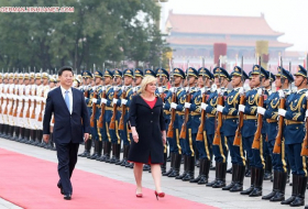 Xi Jinping veranstaltet Willkommenszeremonie für Kroatiens Staatspräsidentin