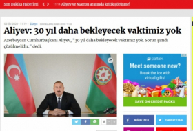  Interview des aserbaidschanischen Präsidenten mit dem Fernsehsender Al Jazeera im Rampenlicht der türkischen Medien 