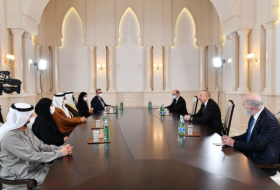   Ilham Aliyev empfängt eine Delegation unter der Leitung des Energie- und Infrastrukturministers der Vereinigten Arabischen Emirate  
