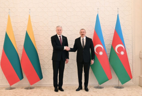   Präsidenten von Aserbaidschan und Litauen gaben Presseerklärungen ab  