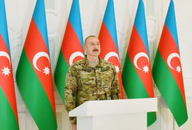     Ilham Aliyev:   „Das aserbaidschanische Volk, zukünftige Generationen werden zu Recht stolz auf diesen glorreichen Sieg sein“  