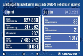   Am letzten Tag wurden in Aserbaidschan 33 Menschen mit Coronavirus infiziert und 1 Person starb  