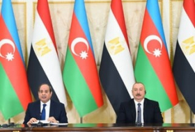   Präsidenten von Aserbaidschan und Ägypten gaben gegenüber der Presse Erklärungen ab   - FOTOS    