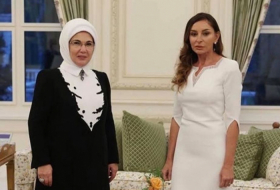   First Lady von der Türkei dankt der Ersten Vizepräsidentin von Aserbaidschan  